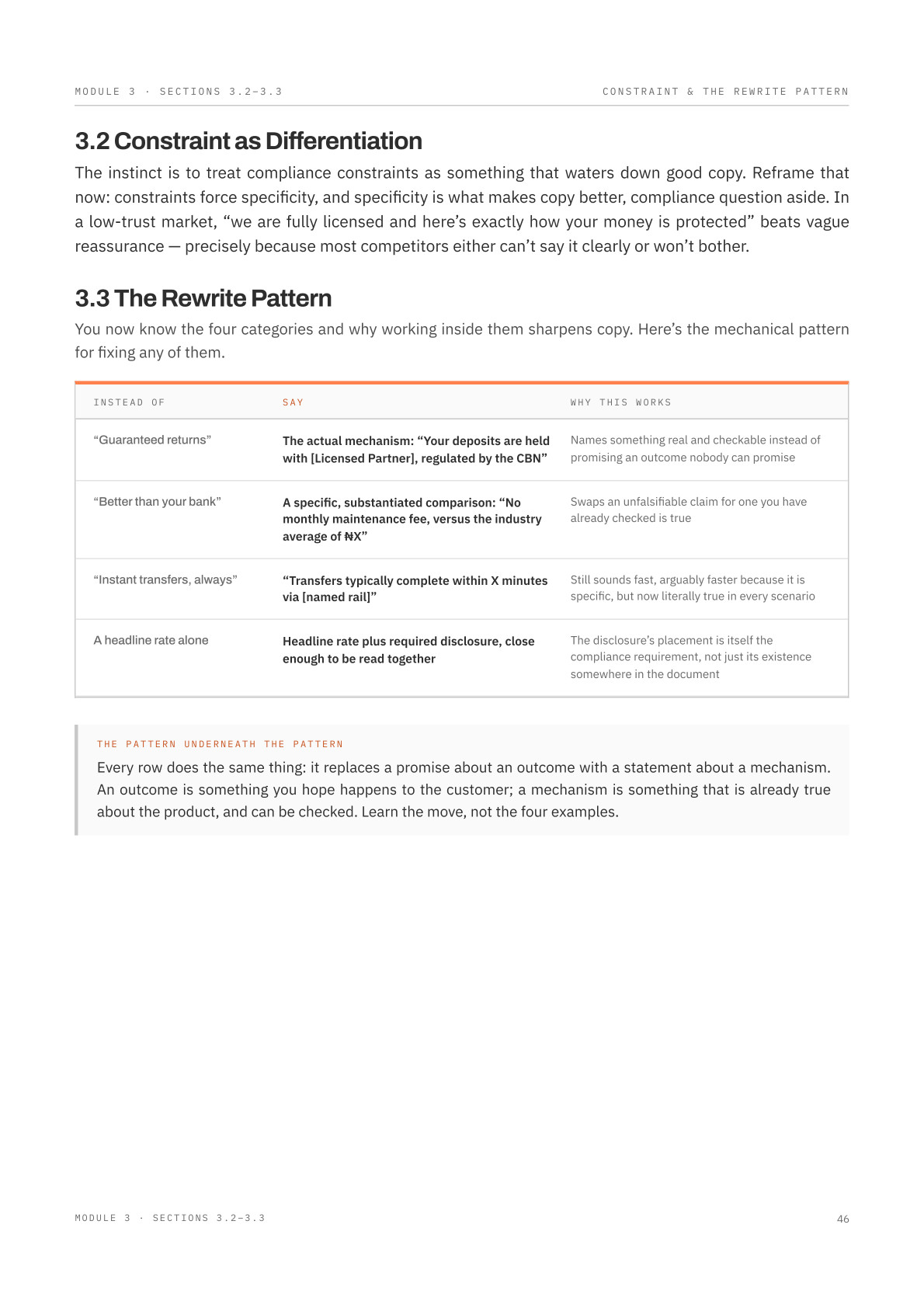 Compliance rewrite framework
