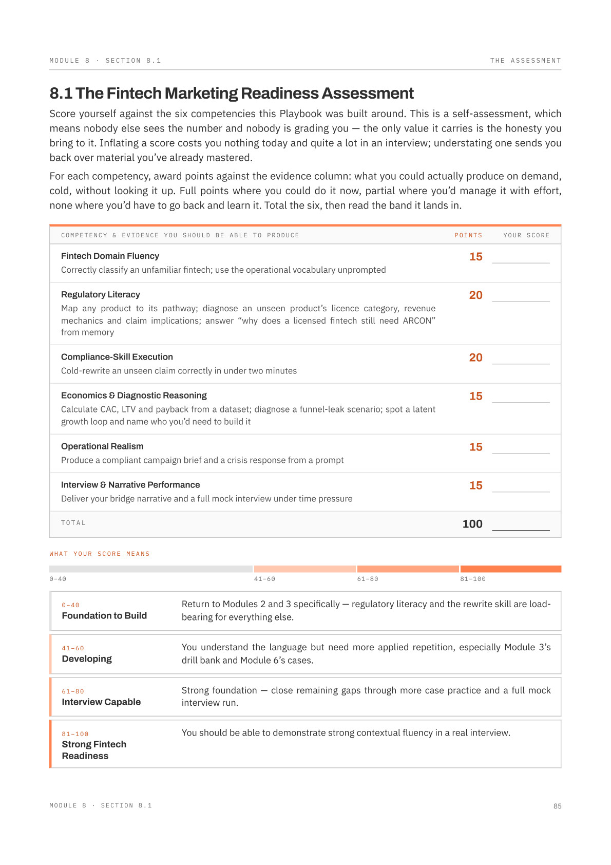 Readiness assessment